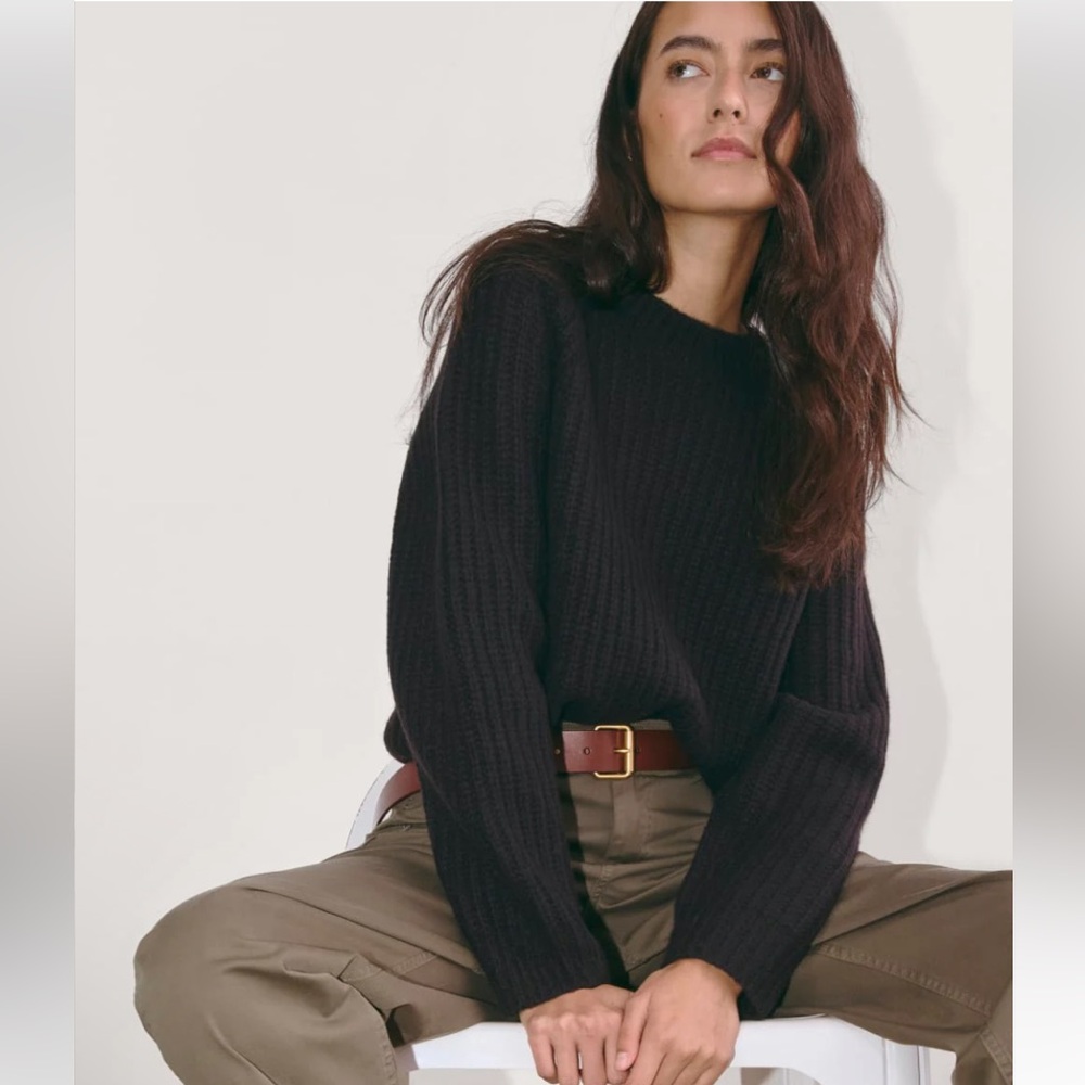 Everlane Classic Black Women's Fisherman Sweater